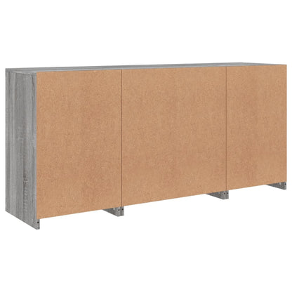 Sideboard with LED Lights Grey Sonoma 142,5x37x67 cm