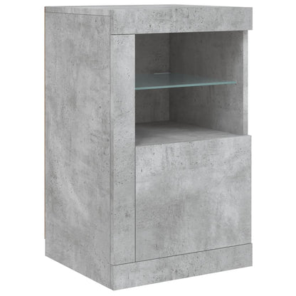 Sideboard with LED Lights Concrete Grey 163x37x67 cm