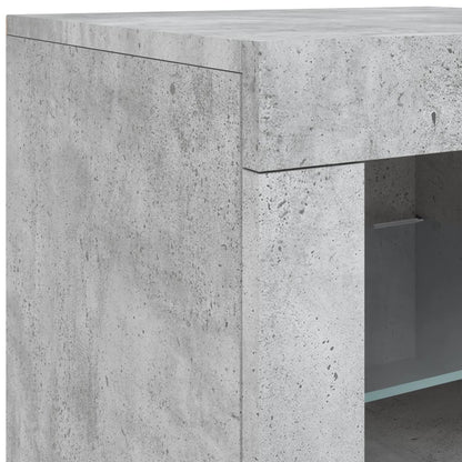 Sideboard with LED Lights Concrete Grey 163x37x67 cm