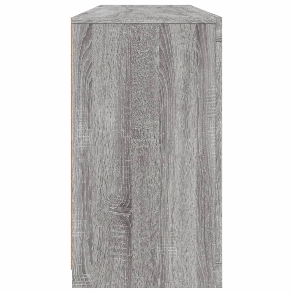 Sideboard with LED Lights Grey Sonoma 163x37x67 cm