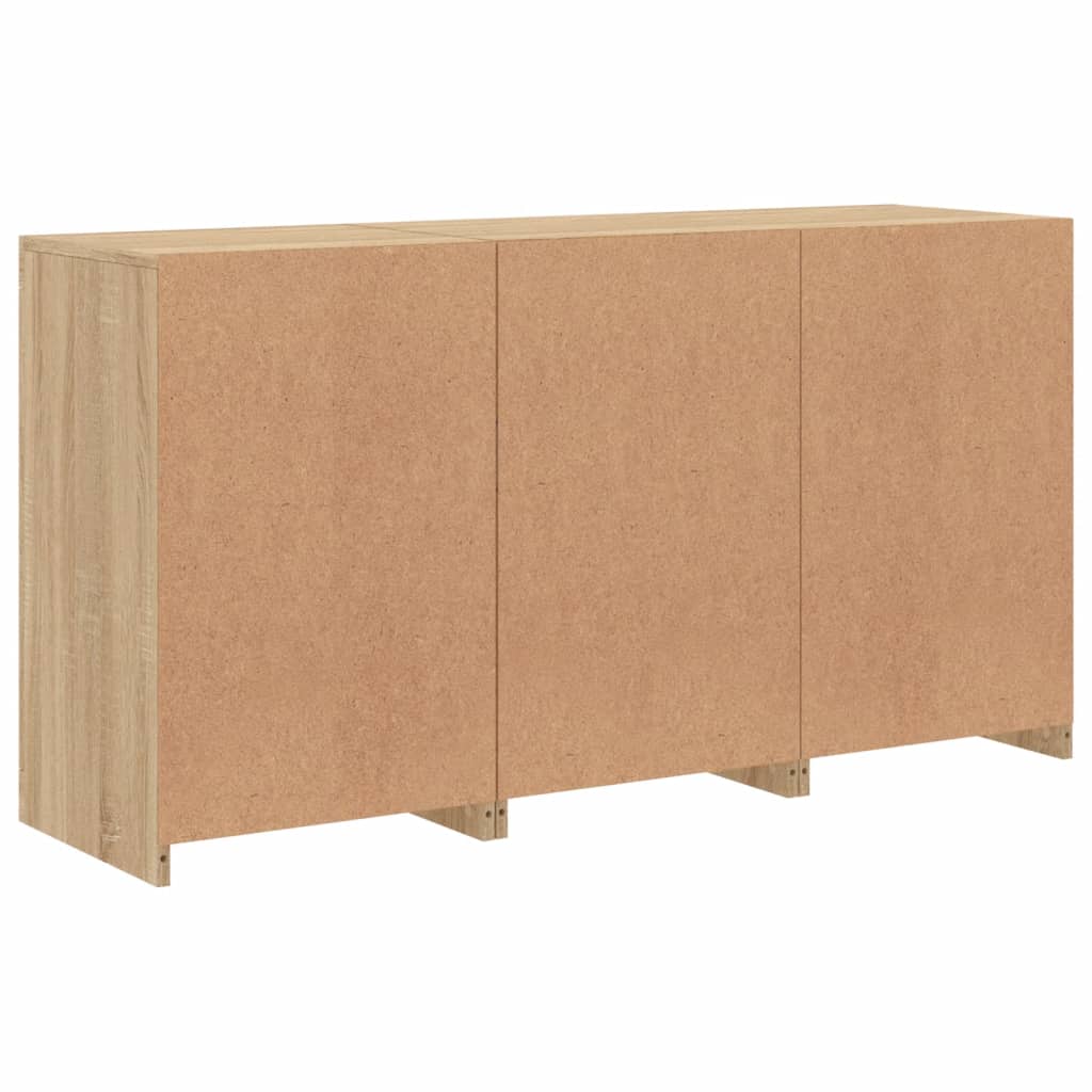 Sideboard with LED Lights Sonoma Oak 123x37x67 cm
