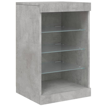 Sideboard with LED Lights Concrete Grey 123x37x67 cm
