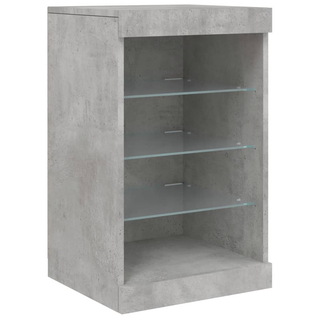 Sideboard with LED Lights Concrete Grey 123x37x67 cm