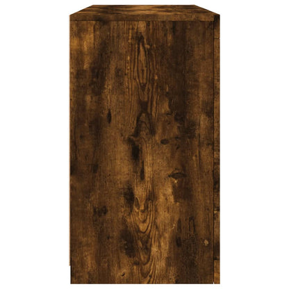 Sideboard with LED Lights Smoked Oak 123x37x67 cm