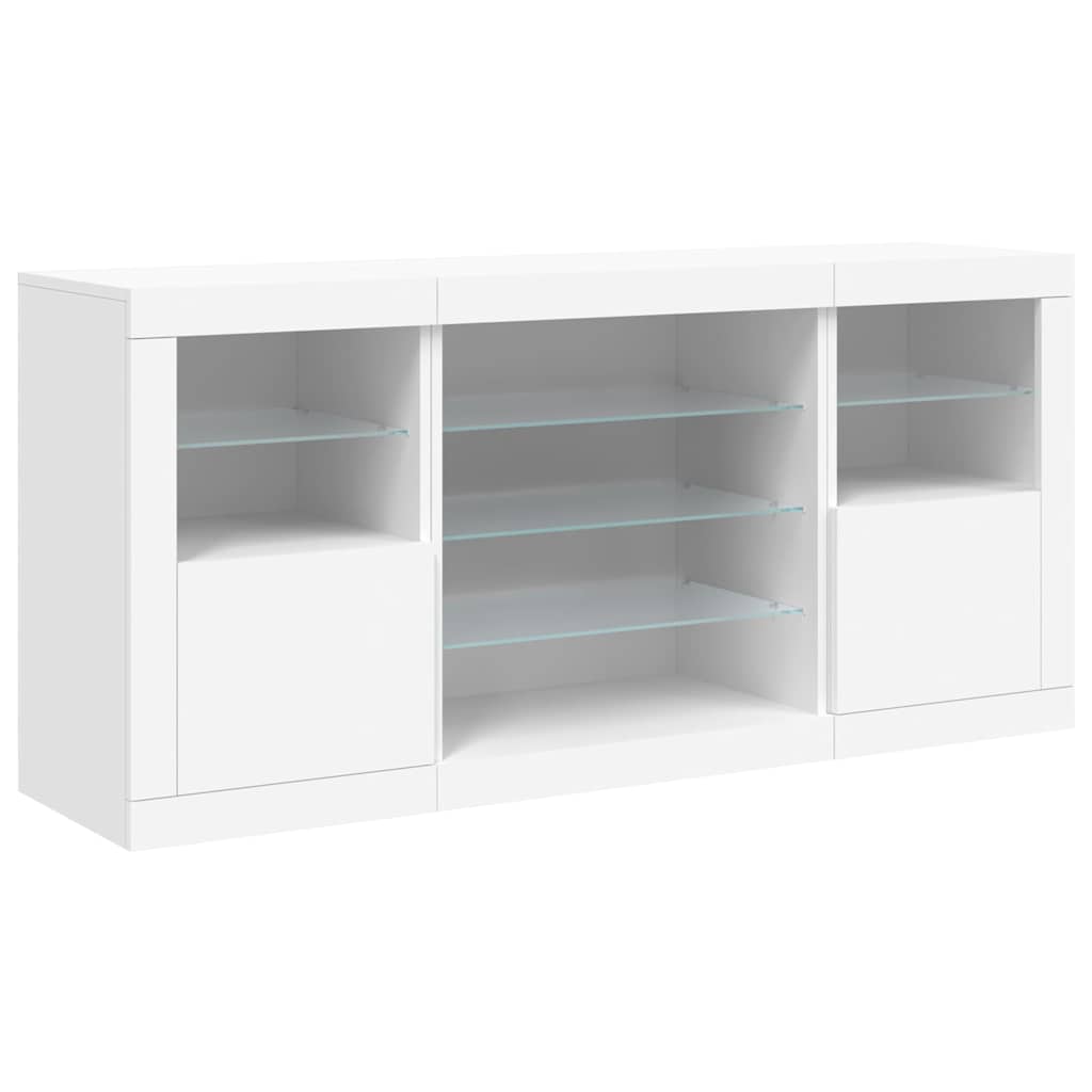 Sideboard with LED Lights White 142,5x37x67 cm
