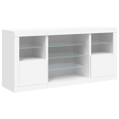 Sideboard with LED Lights White 142,5x37x67 cm