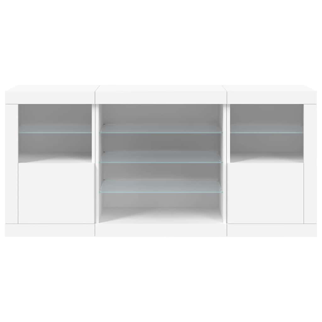 Sideboard with LED Lights White 142,5x37x67 cm