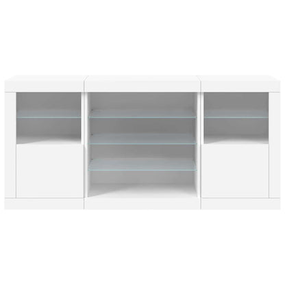 Sideboard with LED Lights White 142,5x37x67 cm
