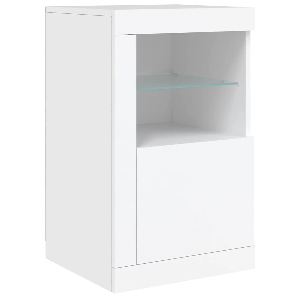 Sideboard with LED Lights White 142,5x37x67 cm