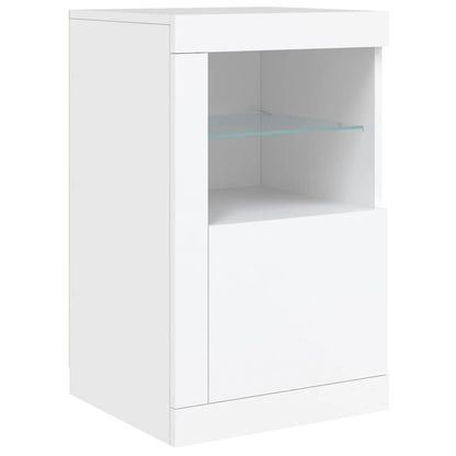 Sideboard with LED Lights White 142,5x37x67 cm