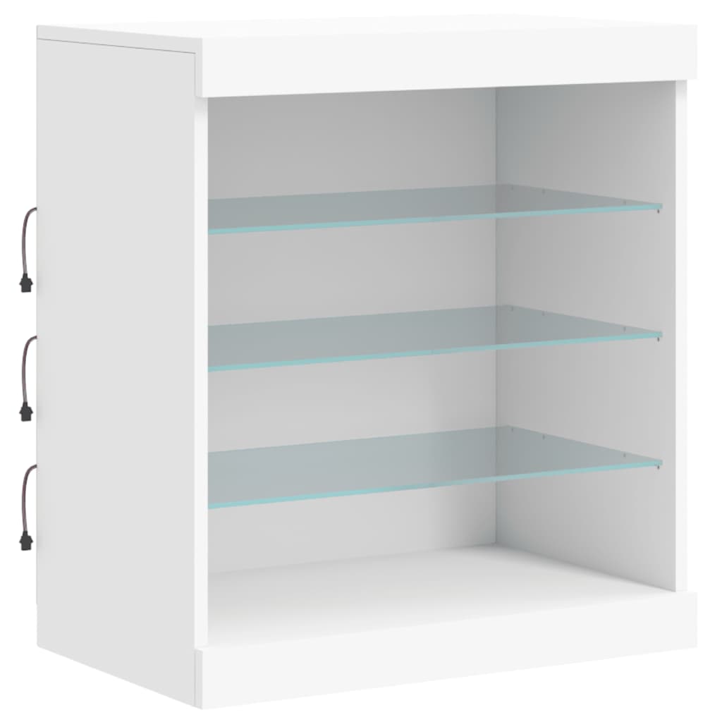 Sideboard with LED Lights White 142,5x37x67 cm