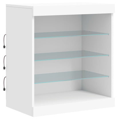 Sideboard with LED Lights White 142,5x37x67 cm