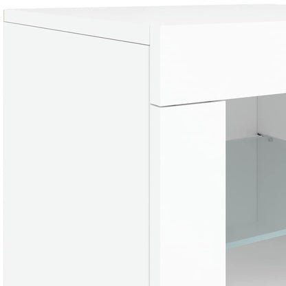 Sideboard with LED Lights White 142,5x37x67 cm