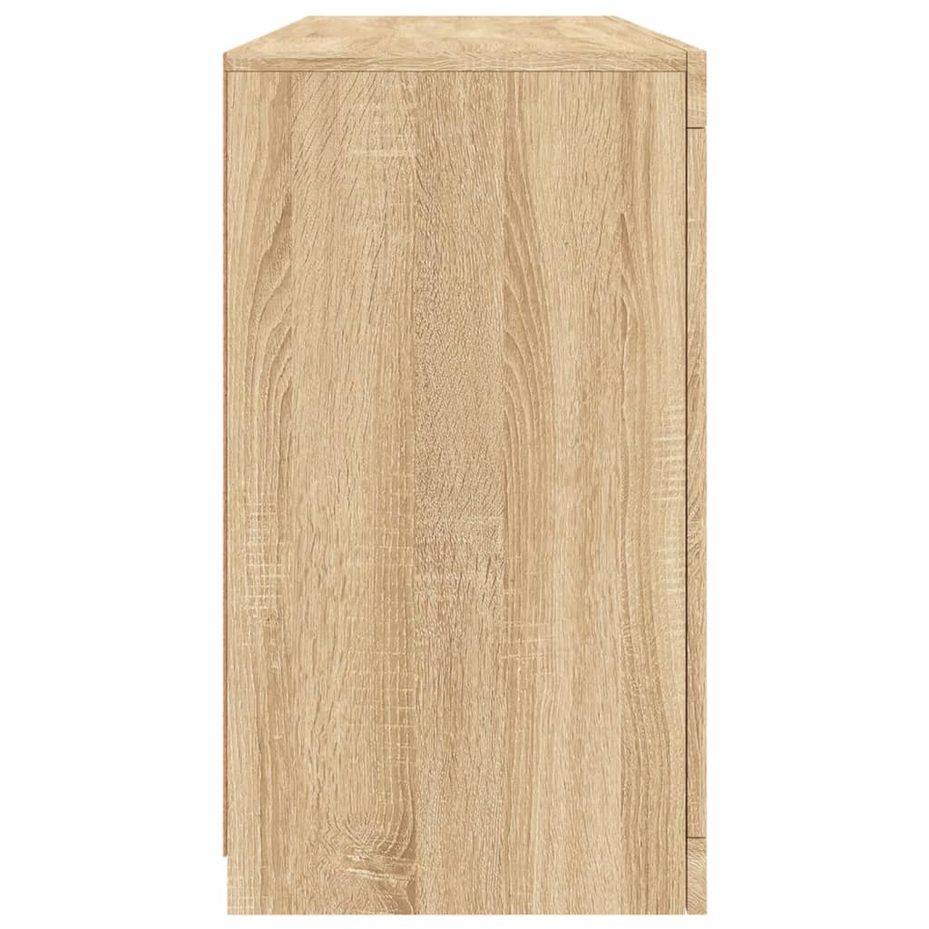Sideboard with LED Lights Sonoma Oak 142,5x37x67 cm