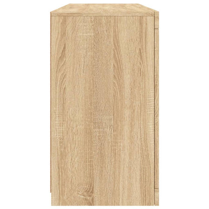 Sideboard with LED Lights Sonoma Oak 142,5x37x67 cm