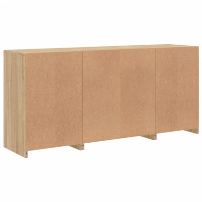 Sideboard with LED Lights Sonoma Oak 142,5x37x67 cm