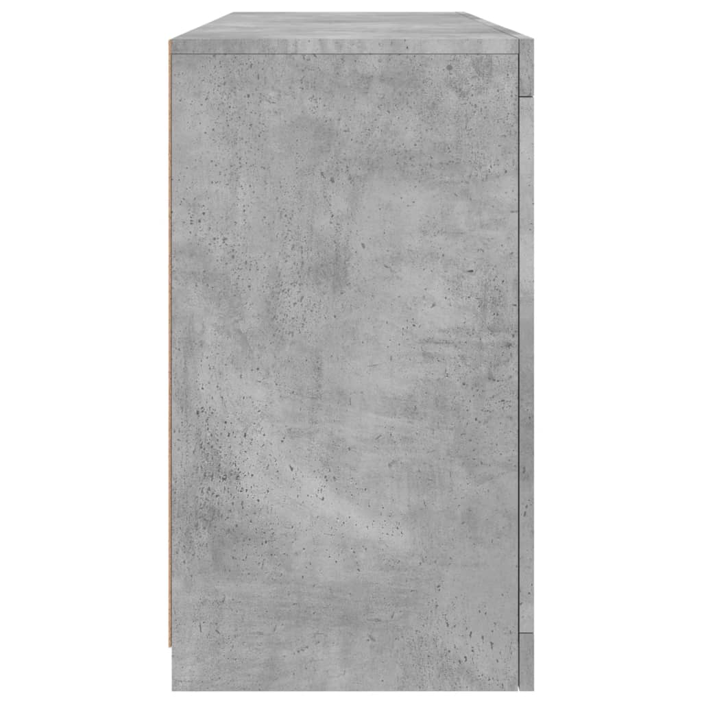 Sideboard with LED Lights Concrete Grey 142,5x37x67 cm