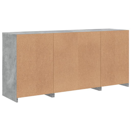 Sideboard with LED Lights Concrete Grey 142.5x37x67 cm