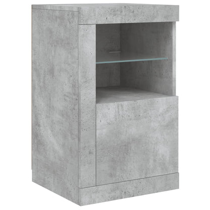 Sideboard with LED Lights Concrete Grey 142,5x37x67 cm