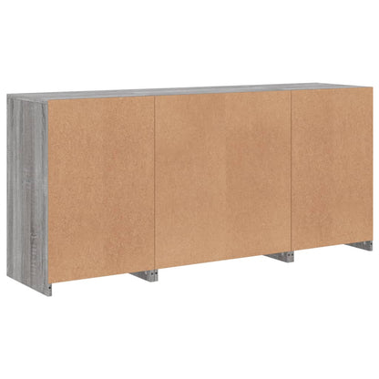 Sideboard with LED Lights Grey Sonoma 142.5x37x67 cm