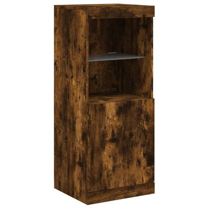 Sideboards with LED Lights 3 pcs Smoked Oak Engineered Wood