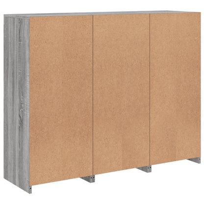 Sideboards with LED Lights 3 pcs Grey Sonoma Engineered Wood