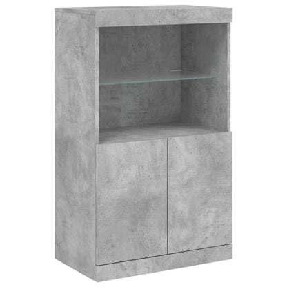 Sideboards with LED Lights 3 pcs Concrete Grey Engineered Wood