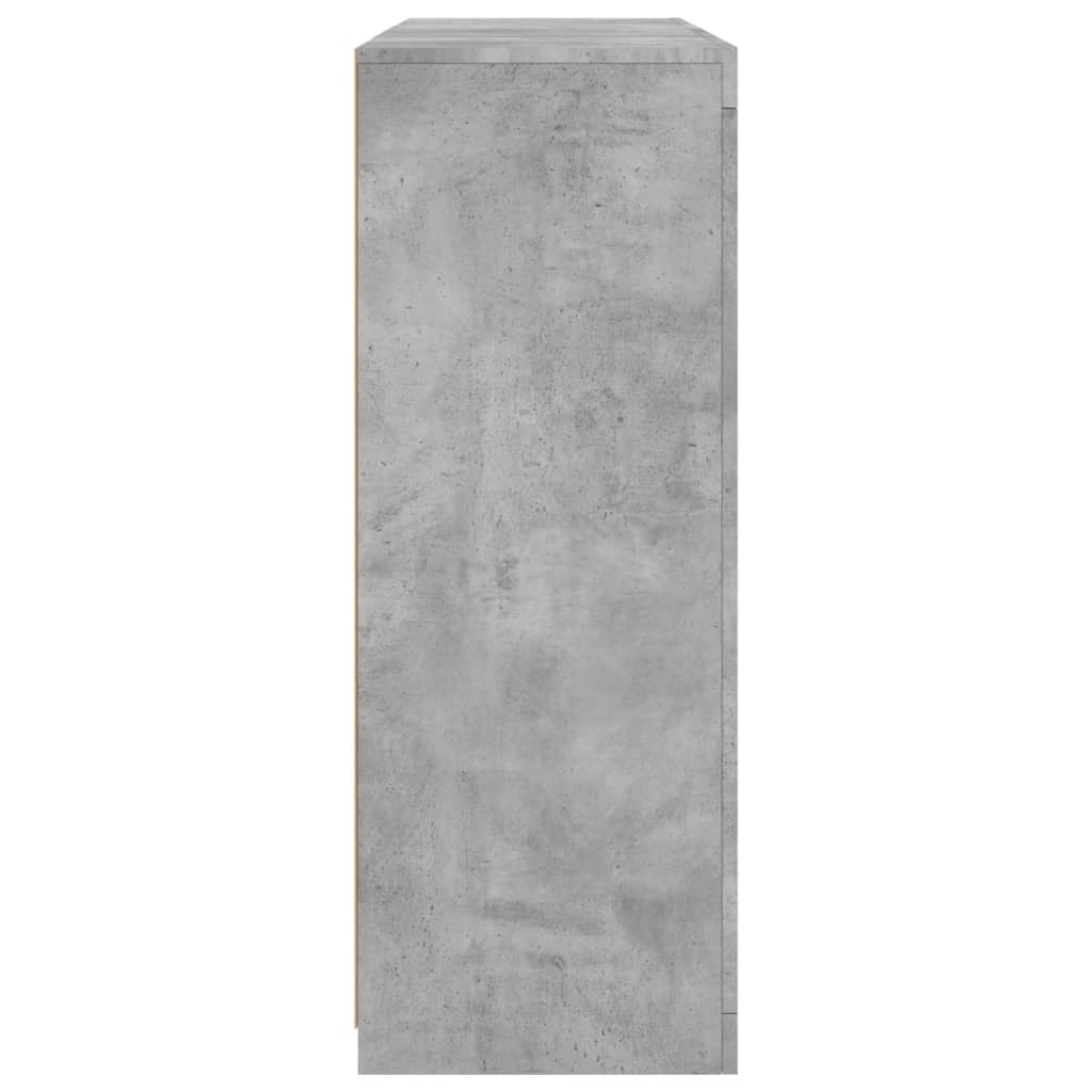 Sideboards with LED Lights 3 pcs Concrete Grey Engineered Wood