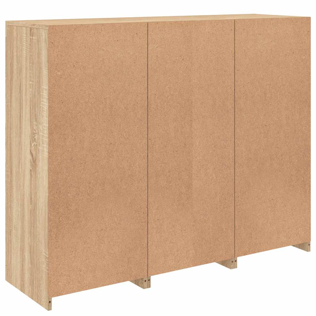 Sideboards with LED Lights 3 pcs Sonoma Oak Engineered Wood