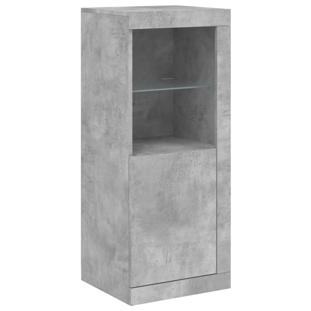 Sideboards with LED Lights 3 pcs Concrete Grey Engineered Wood