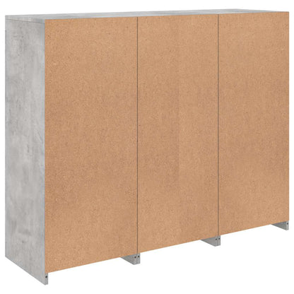 Sideboards with LED Lights 3 pcs Concrete Grey Engineered Wood