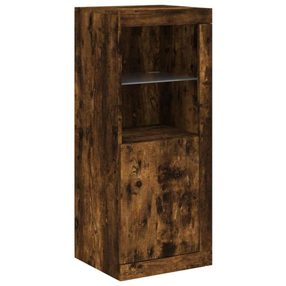 Sideboards with LED Lights 3 pcs Smoked Oak Engineered Wood