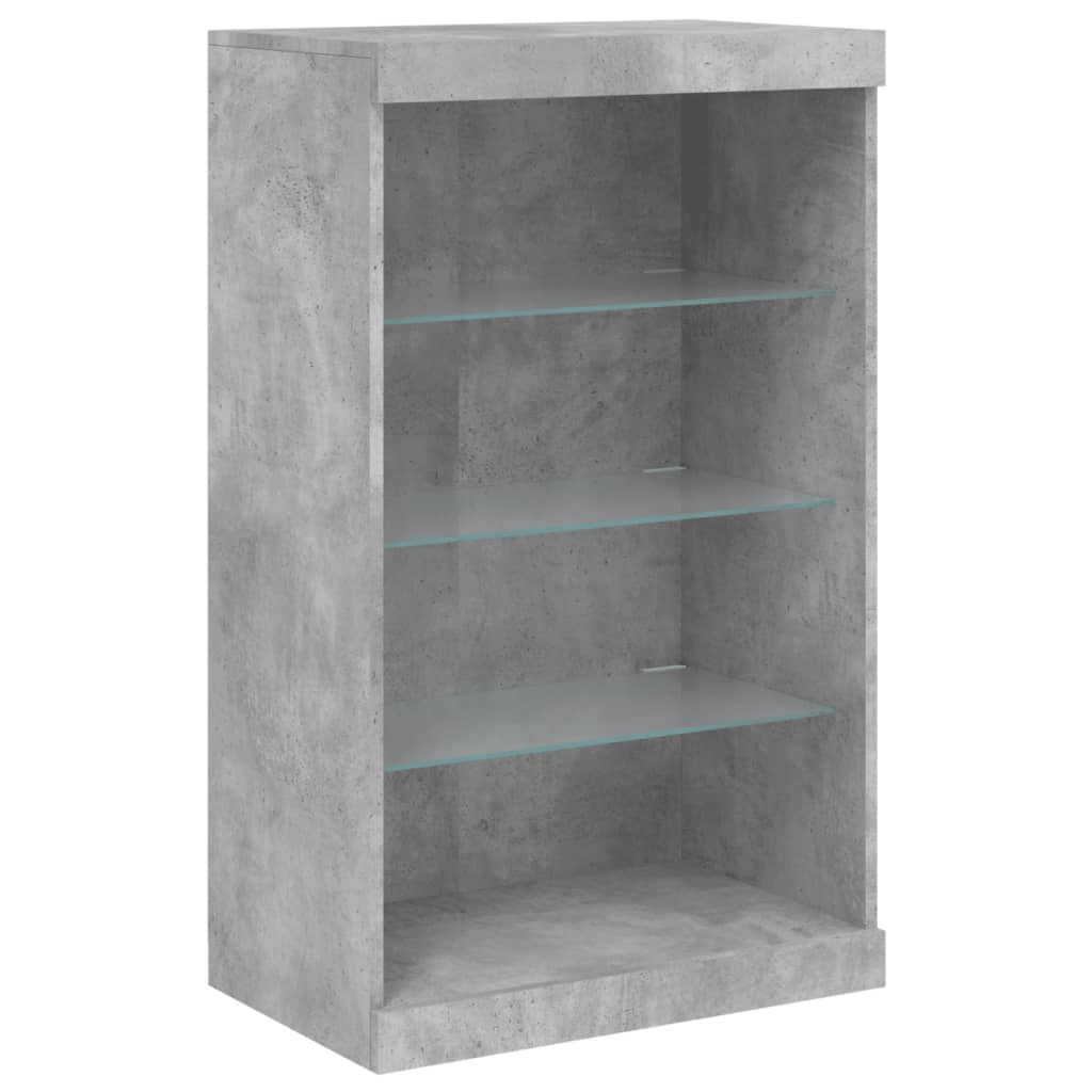 Sideboards with LED Lights 3 pcs Concrete Grey Engineered Wood