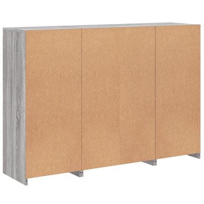 Sideboards with LED Lights 3 pcs Grey Sonoma Engineered Wood