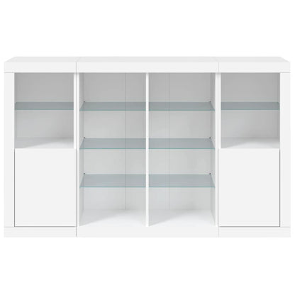 Sideboards with LED Lights 3 pcs White Engineered Wood