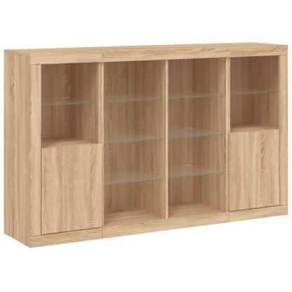 Sideboards with LED Lights 3 pcs Sonoma Oak Engineered Wood