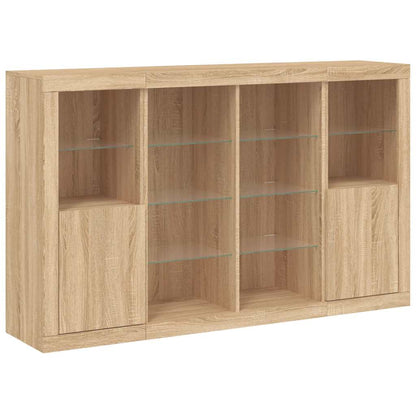 Sideboards with LED Lights 3 pcs Sonoma Oak Engineered Wood