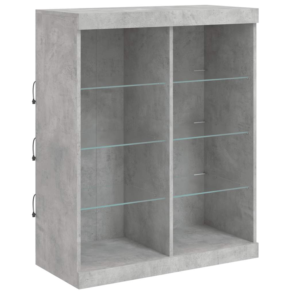 Sideboards with LED Lights 3 pcs Concrete Grey Engineered Wood