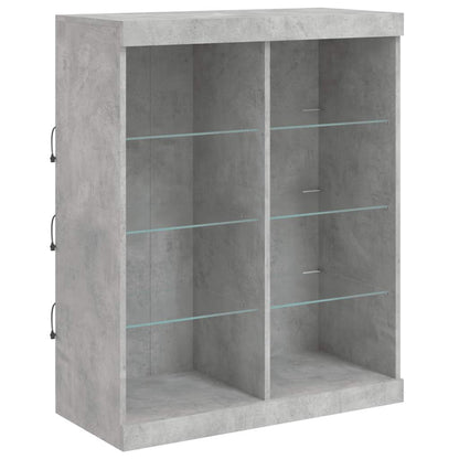 Sideboards with LED Lights 3 pcs Concrete Grey Engineered Wood