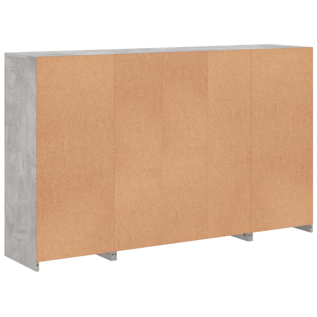Sideboards with LED Lights 3 pcs Concrete Grey Engineered Wood