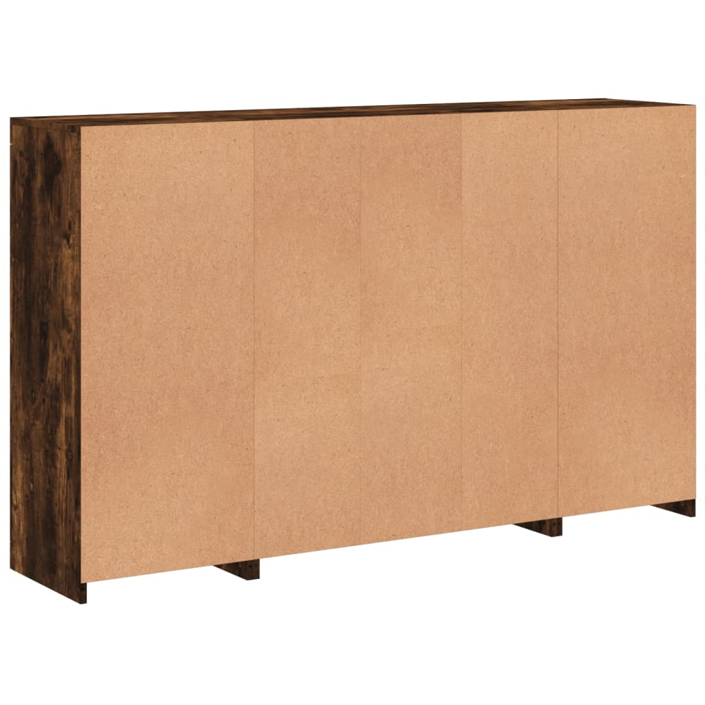 Sideboards with LED Lights 3 pcs Smoked Oak Engineered Wood