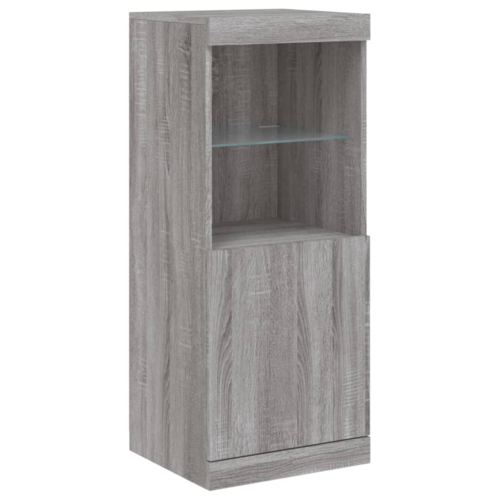 Sideboard with LED Lights Grey Sonoma 162x37x100 cm