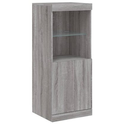 Sideboard with LED Lights Grey Sonoma 162x37x100 cm