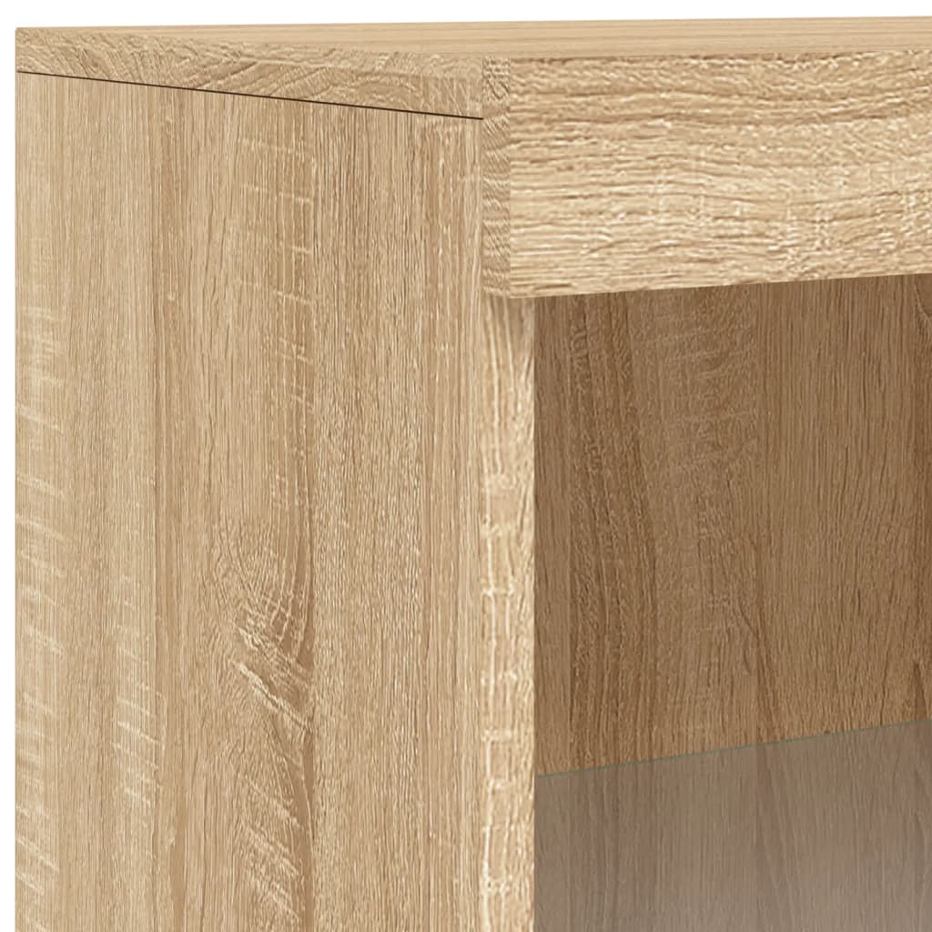 Sideboard with LED Lights Sonoma Oak 181,5x37x100 cm