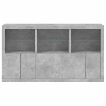 Sideboard with LED Lights Concrete Grey 181,5x37x100 cm