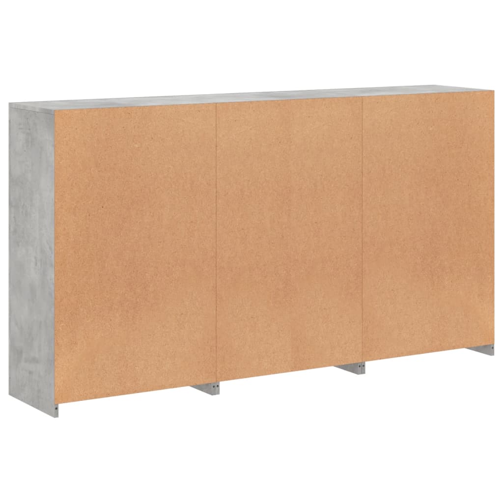 Sideboard with LED Lights Concrete Grey 181,5x37x100 cm
