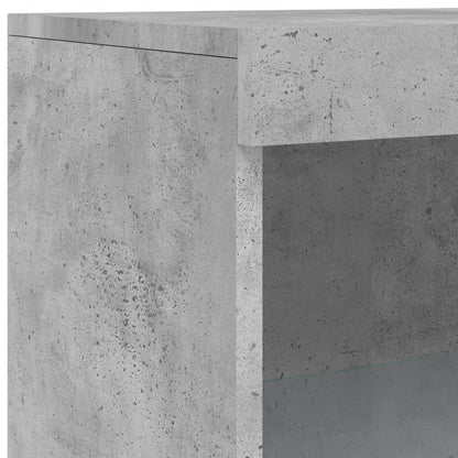 Sideboard with LED Lights Concrete Grey 181,5x37x100 cm