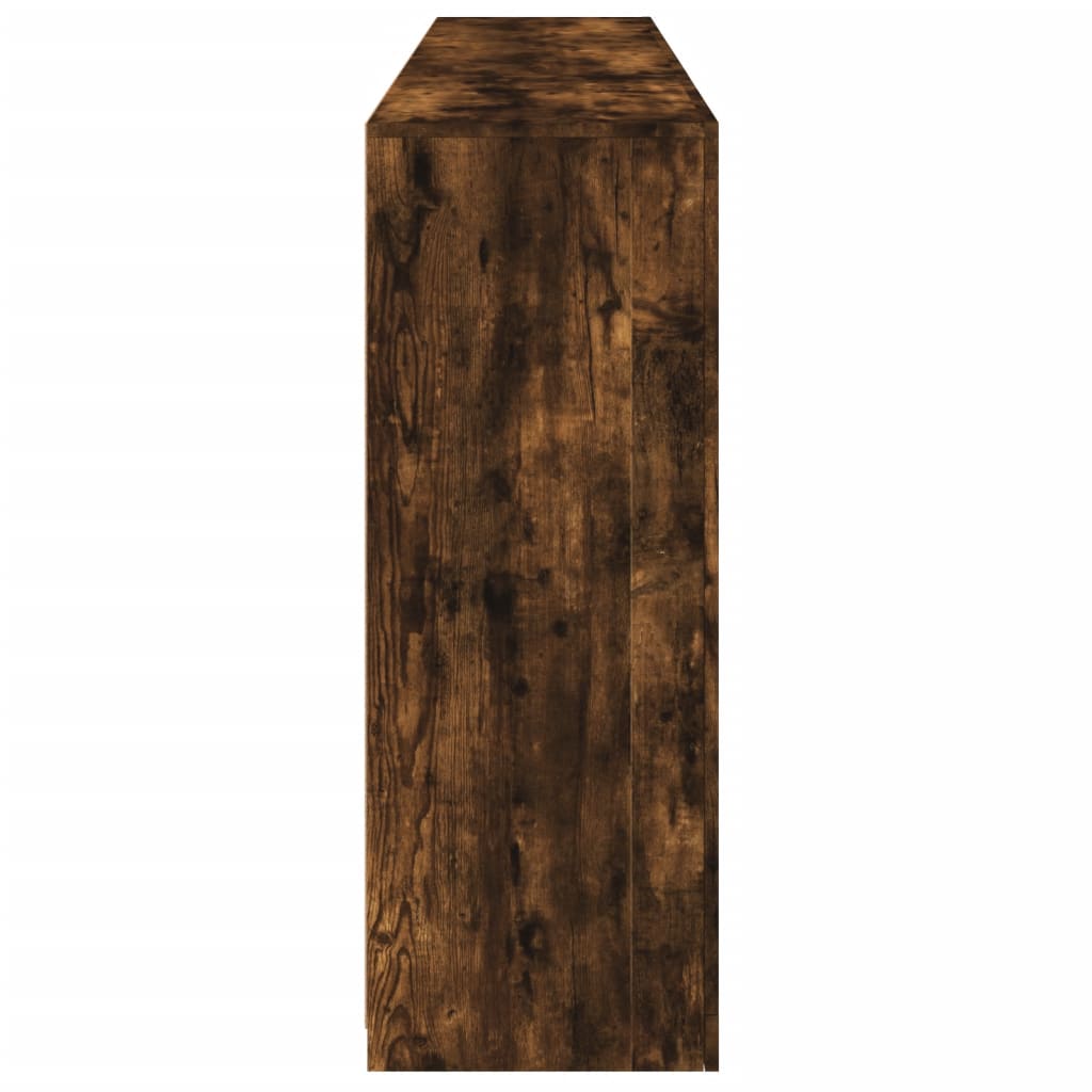 Sideboard with LED Lights Smoked Oak 181,5x37x100 cm