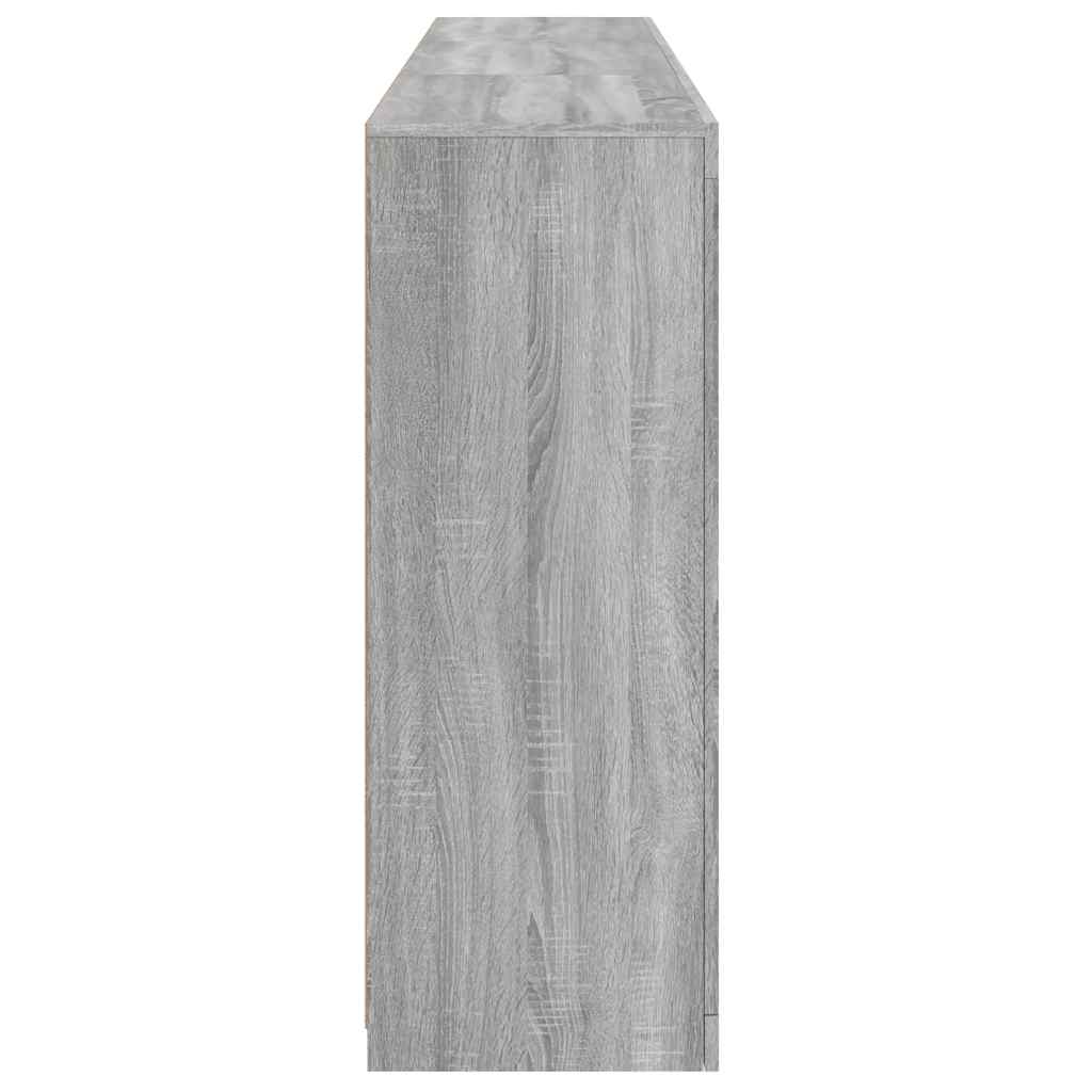 Sideboard with LED Lights Grey Sonoma 181,5x37x100 cm