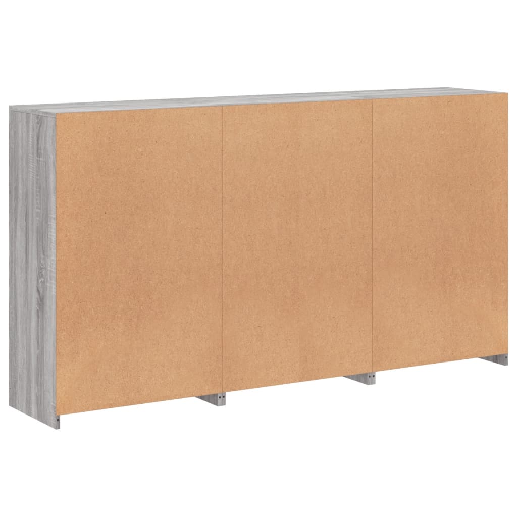 Sideboard with LED Lights Grey Sonoma 181.5x37x100 cm
